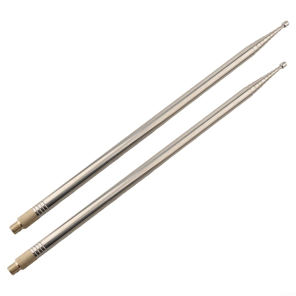 2.5M Whip Antenna 304 Stainless Steel Whip Antenna for Shortwave Radio, DIY Compatible with PAC12 JPC-7,33.8CM Retracted Radio Antennas(2PCS)