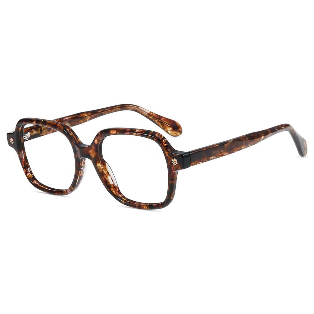 Firmoo Blue Light Blocking Glasses Flower Decor Square Frames Computure Gaming/TV/Phones Glasses for Women
