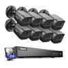 ANNKE 1080P Security Camera System, 8CH 4K DVR with AI Human & Vehicle Detection, 8x 2MP IP67 Wired Black Bullet Cams, Compatible with Alexa, Easy Remote View for Home & Business Surveillance, 2TB HDD view 1