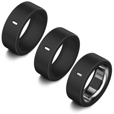 3 Pack Cover Compatible with Oura Ring Gen 4/Oura Ring Gen 3 Horizon/Heritage, Surport Charging with Cover on, Anti-Scratch Elastic Silicone Protector for Men Women (Size 4, Black*3)