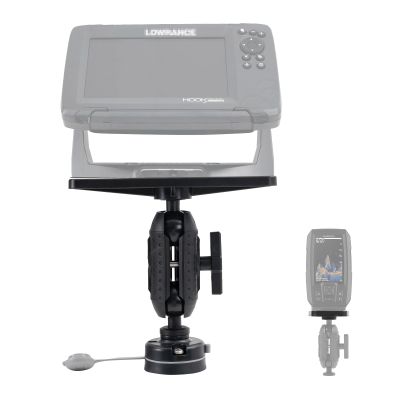 HITORHIKE Universal Fish Finder Mount for Kayak-with Transducer Arm Options,Ball Base,Dual Plates, Fits 9" Electronics,Compatible with Garmin/Lowrance/Humminbird(Basic Mount Set)