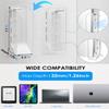 Haohaio Laptop Wall Mount Holder, Space-Saving Under Desk Laptop Mount with Cable Slots, Supports 1.26" Thick Devices, Compatible with iPad/MacBooks/Surface (Clear) view 2