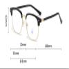 Retro Eyebrow Frame Glasses for Men, Semi-Rimless Blue Light Blocking Glasses, Anti Blue Light Computer Glasses, Trendy Vintage Style Reading Glasses, Non-Prescription Clear Lens Silvery Black view 3
