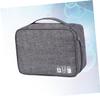Yardenfun Polyester Data Cable Storage Bag Flash Drive Case for Electronics Organize Cables Accessories Scratch-resistant Travel Pouch Grey view 2