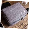 Yardenfun Polyester Data Cable Storage Bag Flash Drive Case for Electronics Organize Cables Accessories Scratch-resistant Travel Pouch Grey view 4