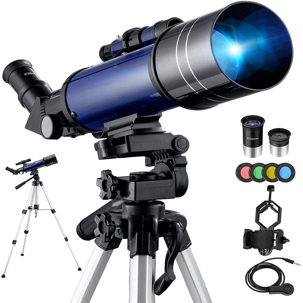 Lsrwhnyy Telescope Astronomy 70/400 Telescope Telescope for Kids Beginner Amateur Astronomers with Smartphone Adapter Tripod Bag Barlow and Moon Filter Telescopes,Birtay Gift