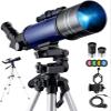 Lsrwhnyy Telescope Astronomy 70/400 Telescope Telescope for Kids Beginner Amateur Astronomers with Smartphone Adapter Tripod Bag Barlow and Moon Filter Telescopes,Birtay Gift view 1