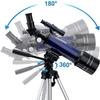 Lsrwhnyy Telescope Astronomy 70/400 Telescope Telescope for Kids Beginner Amateur Astronomers with Smartphone Adapter Tripod Bag Barlow and Moon Filter Telescopes,Birtay Gift view 3