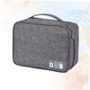 Angoily Polyester Data Cable Storage Bag Tech Bag Organizer for Travel Cable Carrying Case Electronics Accessories Organizer (grey) view 2