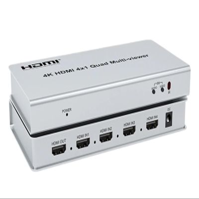 Y0S3QZ1 HDMI 4x1 Multi-viewer switcher 4K Seamless Quad Screen Real Time Multi Viewer Splitter 4 in 1 Out HDMI Switch Adapter with IR(4K30 4x1,AU Plug)