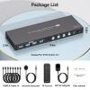 Y0S3QZ1 8K Displayport KVM Switch 1 Monitors 4 Computers 4K 144Hz 4x1 DP USB 3.0 KVM Switch for 4 PC Share Keyboard Mouse(EU Power Adapter) view 2
