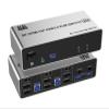 Y0S3QZ1 8K Displayport + 2 HDMI Triple Monitor KVM Switch 3 Monitors 2 Computers,8K@60Hz KVM Switch with Audio Mic and 3 USB 3.0 Ports(with EU Plug) view 1
