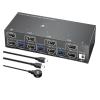 Y0S3QZ1 HDMI KVM Switch 3 Computers 2 Monitors, KCEVE 4K Dual Monitor USB 3.0 with EDID Emulator,for 3 PC Share 2 Displays 4 USB Devices(with US Plug) view 1