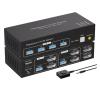 L6AS0F7 Dual Monitor DP KVM Switch 4K 120Hz 2x2 USB 3.0 HDMI KVM Switch 2 in 2 Out 8K 60Hz Mixed Display 2 Monitors 2 Computer(ZY-ASW222,EU Power Plug) view 1