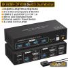 L6AS0F7 Dual Monitor DP KVM Switch 4K 120Hz 2x2 USB 3.0 HDMI KVM Switch 2 in 2 Out 8K 60Hz Mixed Display 2 Monitors 2 Computer(ZY-ASW222,EU Power Plug) view 2