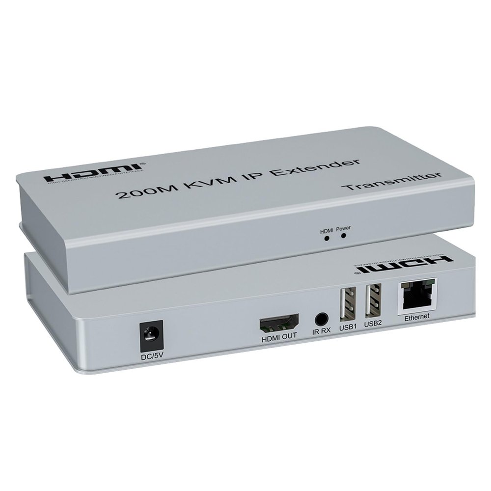Y0S3QZ1 200M IP HDMI KVM Extender Over Rj45 Ethernet Cat5e/6 Cable 1080P HDMI USB Extender via Network Switch Support USB Mouse Keyboard(with EU Plug)