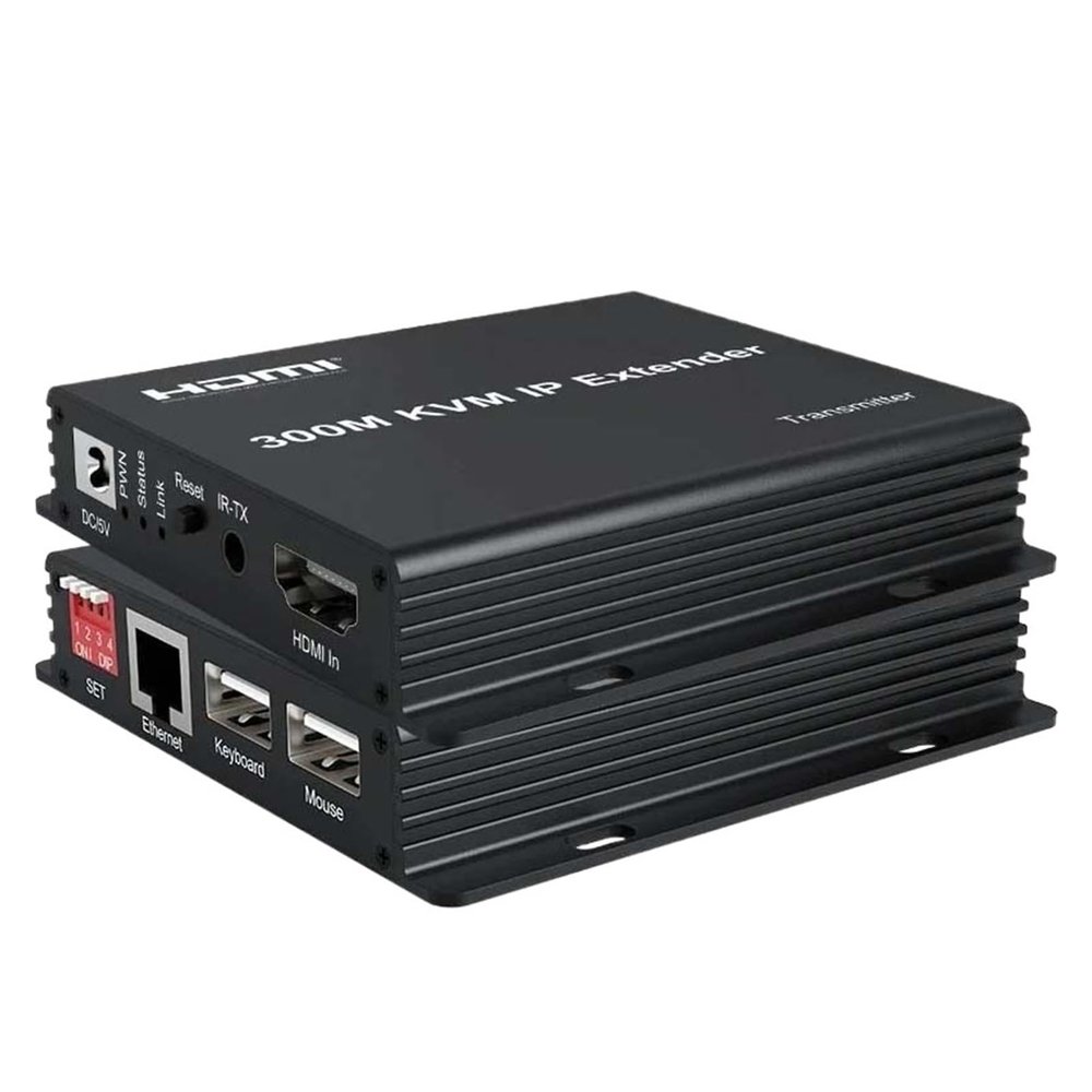 Y0S3QZ1 150M HDMI KVM Extender Over IP Rj45 Cat5e/6 1080P HDMI USB Ethernet Extender Support Network Switch for USB Mouse Keyboard(150m Whit KVM,UK Plug)