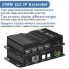 L6AS0F7 Two toTwo HDMI-Compatible to IP Over CAT6 Ethernet with RS232 Switch OSD menu Keys 2 Transmitter to 2 Receiver for PS4 Laptop TV(EU Plug) view 2