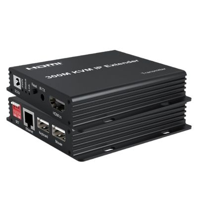 Y0S3QZ1 1080P 300M HDMI KVM Extender Over IP Rj45 Cat6 Cable HDMI Splitter Support Keyboard Mouse 1 TX to Multiple RX Via Network Switch(300M KVM IP Extender,USA Plug)