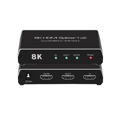 L6AS0F7 8K 60Hz HDR Splitter HDMI 4k 120Hz HDR 1X2 HDMI Switch 1 in 2 Out HDR HDMI 2.1 Splitter Switch Switcher Adapter for PS5/4 HDTV(UK Plug)