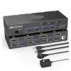 Y0S3QZ1 Dual Monitor KVM Switch USB 3.0 HDMI-Compatible KVM Switch 2 Monitors 3 Computer EDID Emulator 4K@60Hz 2K@144Hz USB Hub Splitter(UK Plug) view 1