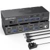Y0S3QZ1 Dual Monitor KVM Switch USB 3.0 HDMI-Compatible KVM Switch 2 Monitors 3 Computer EDID Emulator 4K@60Hz 2K@144Hz USB Hub Splitter(UK Plug) view 2