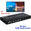 L6AS0F7 4K 60Hz HDMI Multiviewer KVM Switch 4x1 USB Quad Multi-Viewer PIP 90 180 Flip for 4 PCs Share USB Keyboard and Mouse Control(with EU Plug) view 3