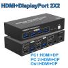 Y0S3QZ1 HDMI 2.0 KVM Switch 2X2 HDMI DisplayPort Switcher USB 3.0 Extended Display 4K 60HZ Dual Monitor 2 in 2 Out for Computer(HDMI DP 2X2,USA Power) view 2