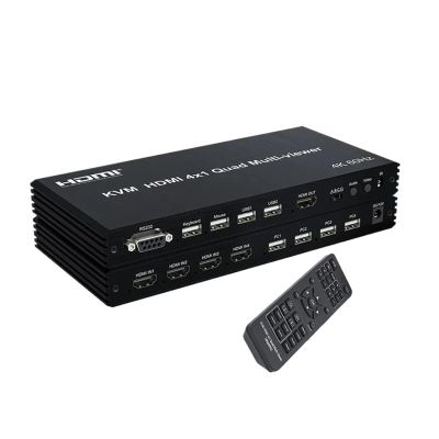 Y0S3QZ1 KVM HDMI Quad Splitter Screen Multiviewer 4x1 8X1 4k Multivisor HDMI KVM Quad 4x1 Seamless Segmentacion Switch for USB Keyboard(4X1 KVM 4K60,US Plug)