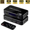 4K HDMI Switch 2.0 Support RGB 444 HDR HDMI Switch 4K 60Hz HDMI 2.0 Switch Remote IR UHD 4 Port HDMI Switch Switcher(US Power Plug) view 2
