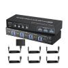 Y0S3QZ1 4K@60Hz USB 3.0 HDMI Displayport KVM Switcher HDMI 2.0 DP Extended Display Switch for 4 Computers Share 2 Monitors(EU Power Plug) view 1