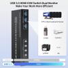 Y0S3QZ1 4K@60Hz USB 3.0 HDMI Displayport KVM Switcher HDMI 2.0 DP Extended Display Switch for 4 Computers Share 2 Monitors(EU Power Plug) view 2