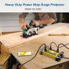 10 Outlet Power Strip Surge Protector, 1200J Surge Protection Heavy Duty Power Strip with USB Fast Charging, 15A/1875W Garden Yard Power Strips with Switch, 14AWG 6FT Extension Cord view 2