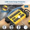 10 Outlet Power Strip Surge Protector, 1200J Surge Protection Heavy Duty Power Strip with USB Fast Charging, 15A/1875W Garden Yard Power Strips with Switch, 14AWG 6FT Extension Cord view 3