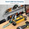 10 Outlet Power Strip Surge Protector, 1200J Surge Protection Heavy Duty Power Strip with USB Fast Charging, 15A/1875W Garden Yard Power Strips with Switch, 14AWG 6FT Extension Cord view 4