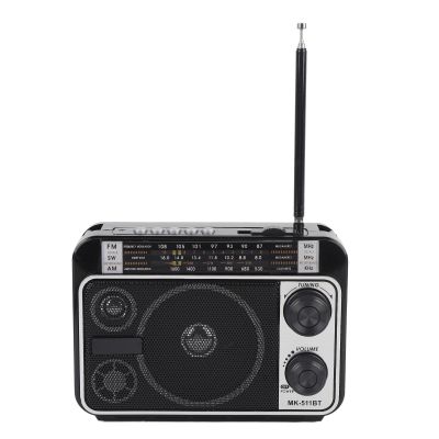 Radios Portable AM FM, Portable Radio with Bluetooth Speaker, Retro Dual Power Supply for Home Outdoor Travel (US Plug)