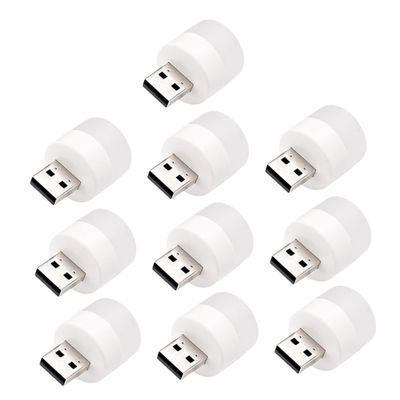 ARTIBETTER 10pcs USB Night Light Portable LED Desk Lamp Eye-Caring Mini USB Light for Dorm Room Car Interior Ambient Lighting