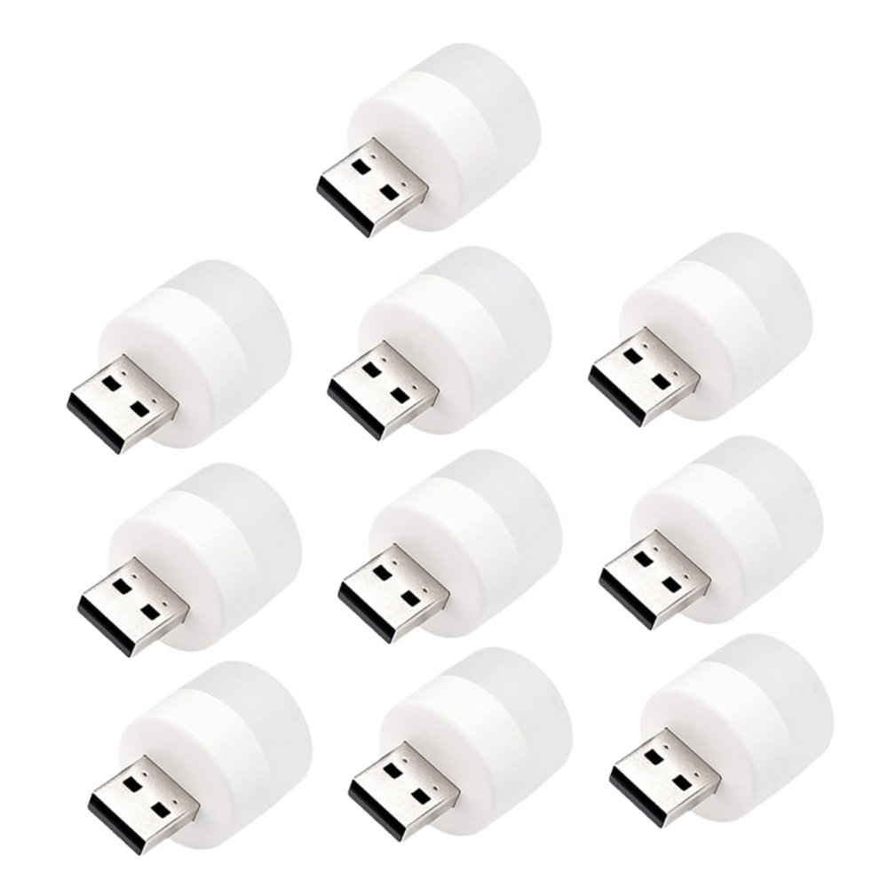 ARTIBETTER 10pcs USB Night Light Portable LED Desk Lamp Eye-Caring Mini USB Light for Dorm Room Car Interior Ambient Lighting