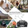 Radios Portable AM FM, Full Band Portable Radio with RGB Bluetooth Speaker, Clear Sound Quality for Garden, Park, Bathroom (Black) view 2