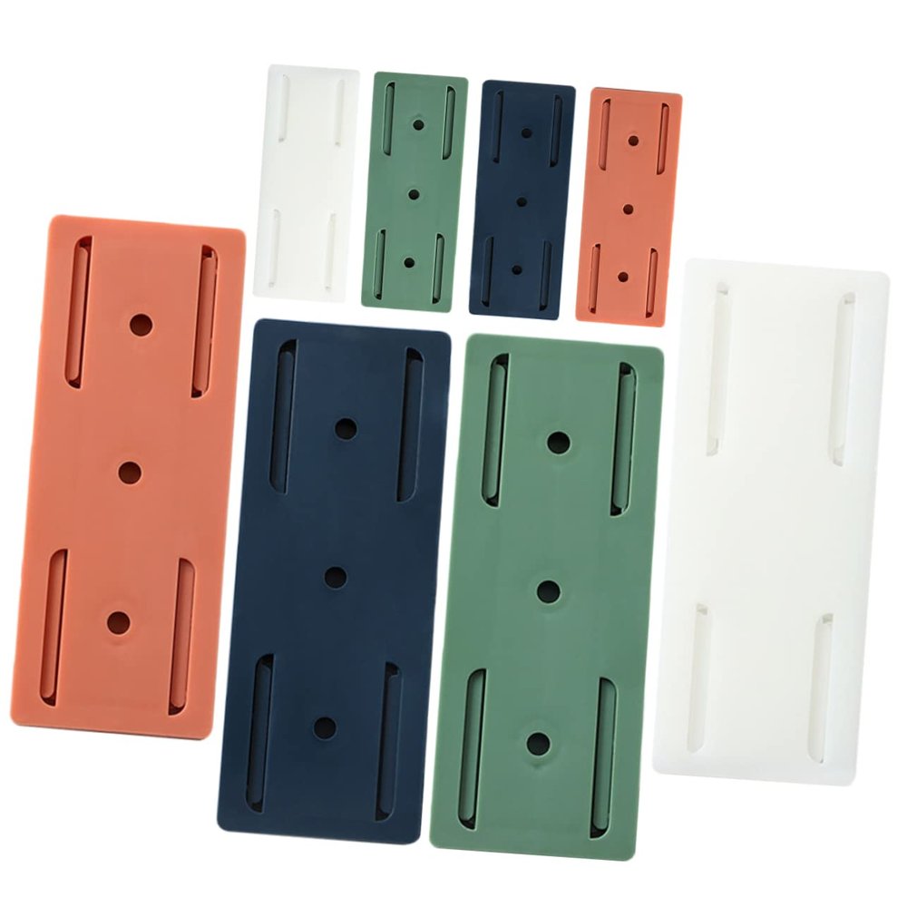 WOONEKY 8pcs Outlet Hider Power Strip Mount Wall Mount Protector Adhesive Strip Holder