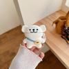 QoKcoahn Cute Cartoon Case for AirPods 2nd 1st Generation Case,3D Kawaii Soft Silicone Backpack Bag Puppy White Cover with Keychain Cool Funny Boys Girls Women for AirPods 1&2 view 3