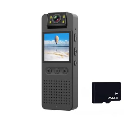 1080P Law Enforcement Recorder with Built-in WiFi Hotspot, Infrared Night Vision, Motion Detection & 180 Rotate Camera - CE/FCC Certified Mini Portable Camera (Camera 256G Card)