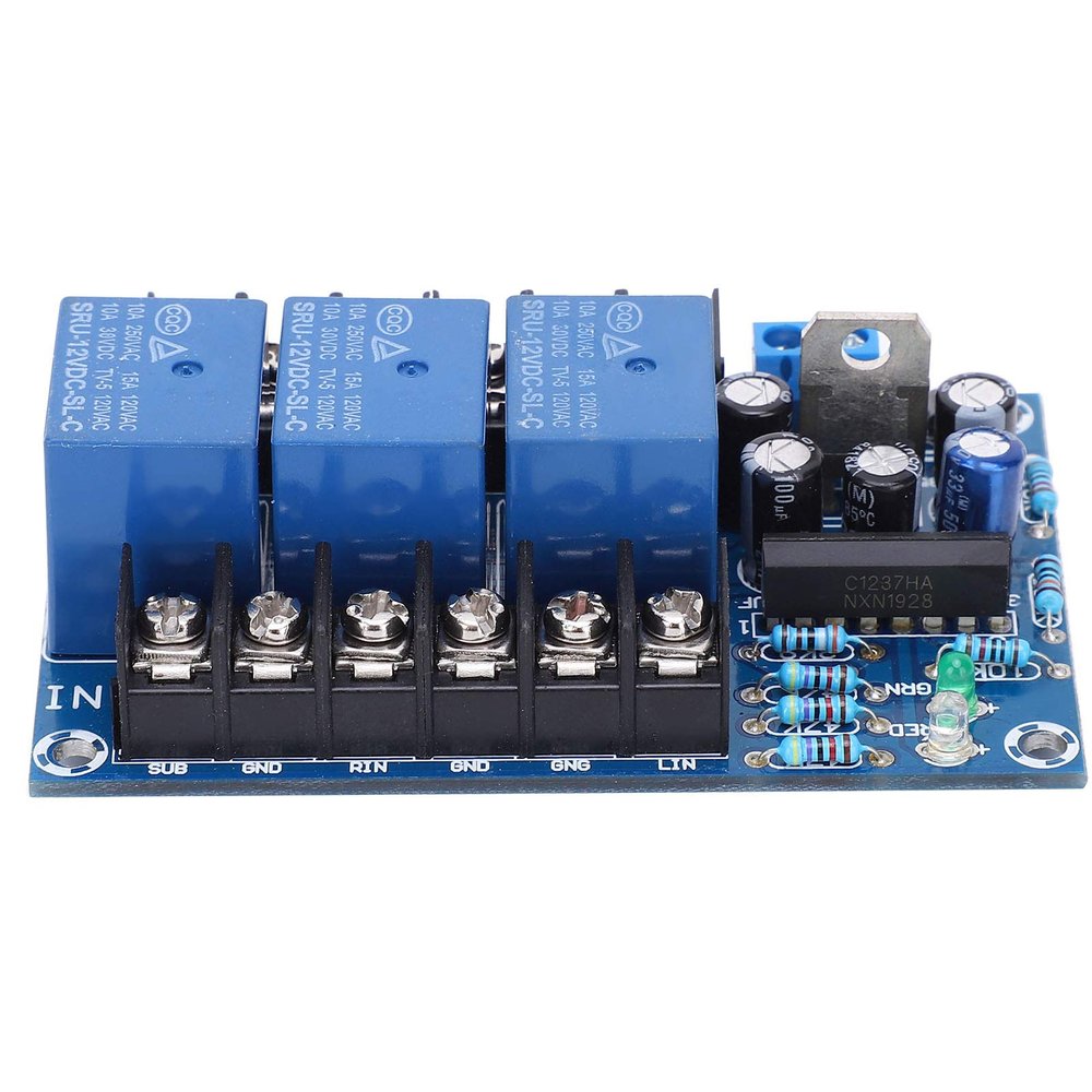 3-Channel Board, 3 Channel Speaker Board Power Single Supply Amplifier Delayed Module for Audio Enthusiasts, Coaxial Speakers
