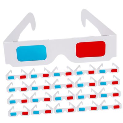 Uonlytech 40pcs Anaglyph Glasses Red Blue Paper Glasses for Movies and Games Comfortable and Portable for Festivals and Parties