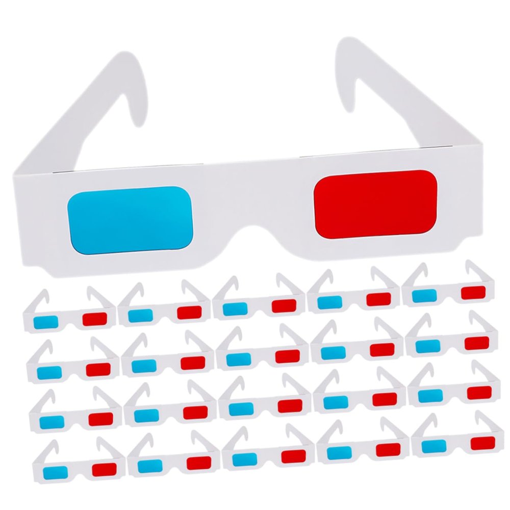 Uonlytech 40pcs Anaglyph Glasses Red Blue Paper Glasses for Movies and Games Comfortable and Portable for Festivals and Parties
