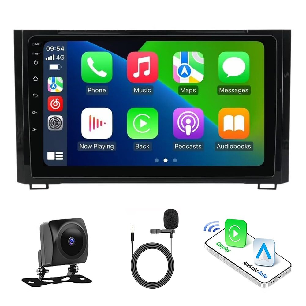 Car Radio Stereo for Toyota Tundra 2014-2021, Android 13, 9" IPS Touch Screen Upgrade Dash Kit with Car-Play & Android Auto, GPS Navigation DSP SWC 5G WiFi Camera(8Core 8+128GB)