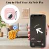 2 in 1 Silicone Case Compatible with AirPod 4 and Air Tracker Tag,Anti-Scratch Anti-Lost Protective Skin Cover for AirPods 4th Generation with 2 PCS TPU Screen Protector&Lanyard (Pink) view 2