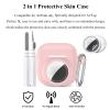 2 in 1 Silicone Case Compatible with AirPod 4 and Air Tracker Tag,Anti-Scratch Anti-Lost Protective Skin Cover for AirPods 4th Generation with 2 PCS TPU Screen Protector&Lanyard (Pink) view 3