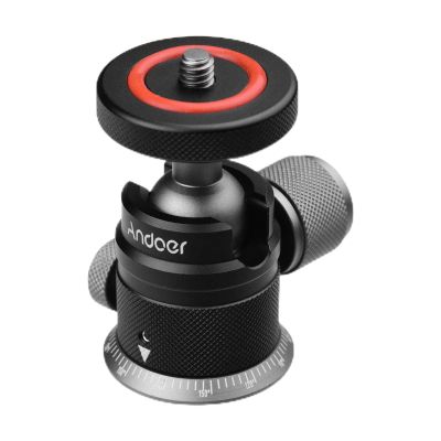 Aluminum Alloy Ball Head, 360 Rotation Mini Tripod Head with U Shape Slot for Cameras, Universal 1/4in Screw Mounting Compatibility