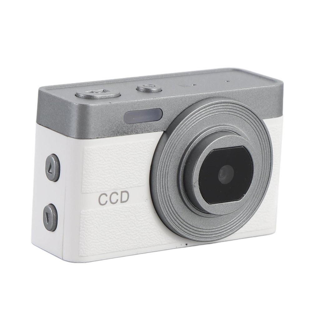 Miniature Camera, 1080P 12MP Mini Digital Camera Prop Campus Camera Ornament, Digital Video Camera Mini Decoration Accessories Photography (White)
